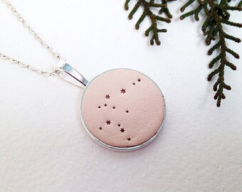 Aquarius constellation necklace leather Zodiac jewelry aquarius Custom constellation Aquarius jewelry Horoscope zodiac aquarius zodiac star