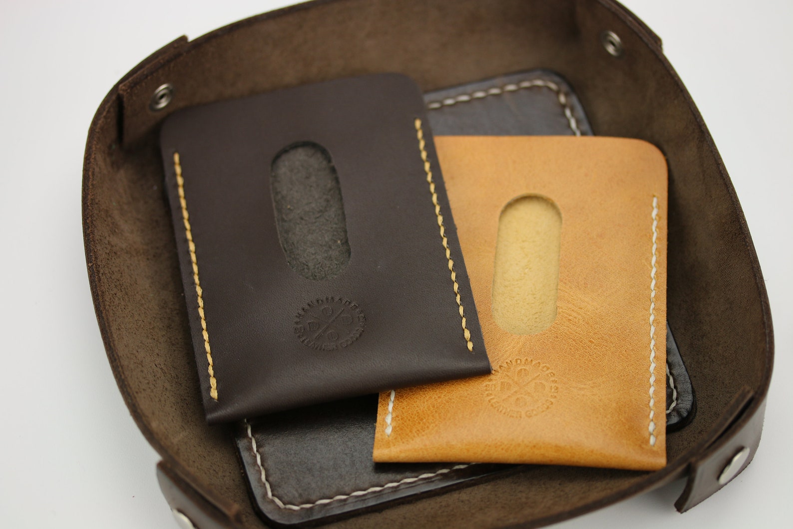 Leather Credit Card Sleeve Leather Business Card Sleeve Black Etsy