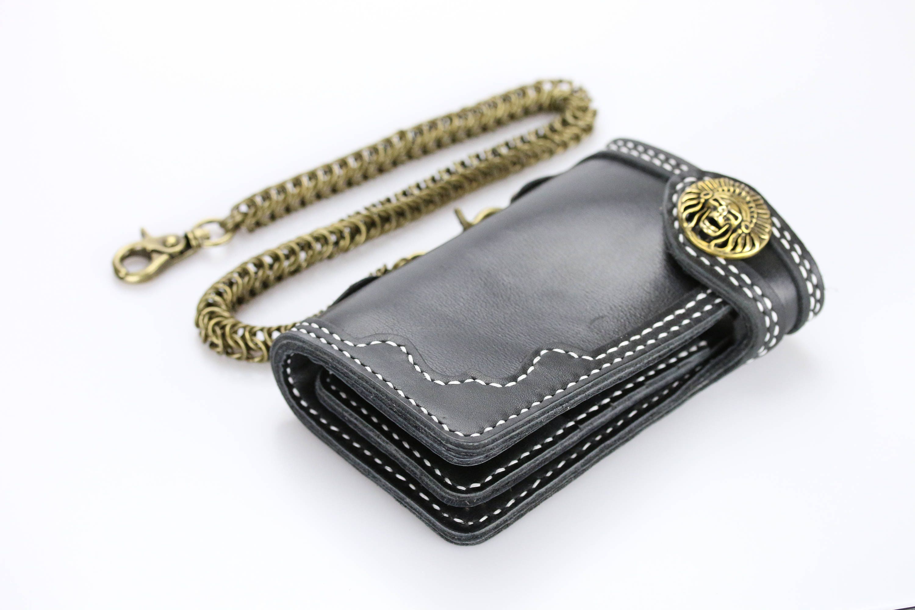 Portemonnee heren Broek ketting Motor Billfold Leer