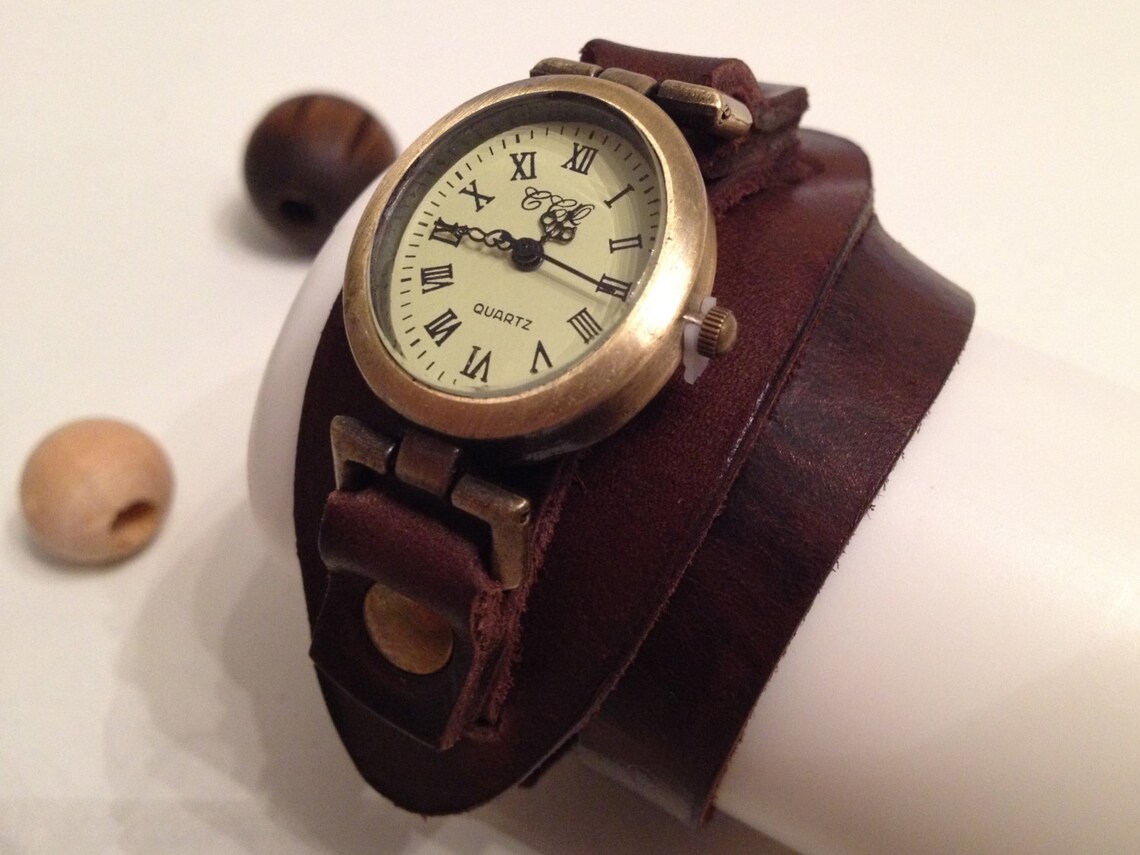 The Aurora Wrap Oval Watch -  Leopard Brown