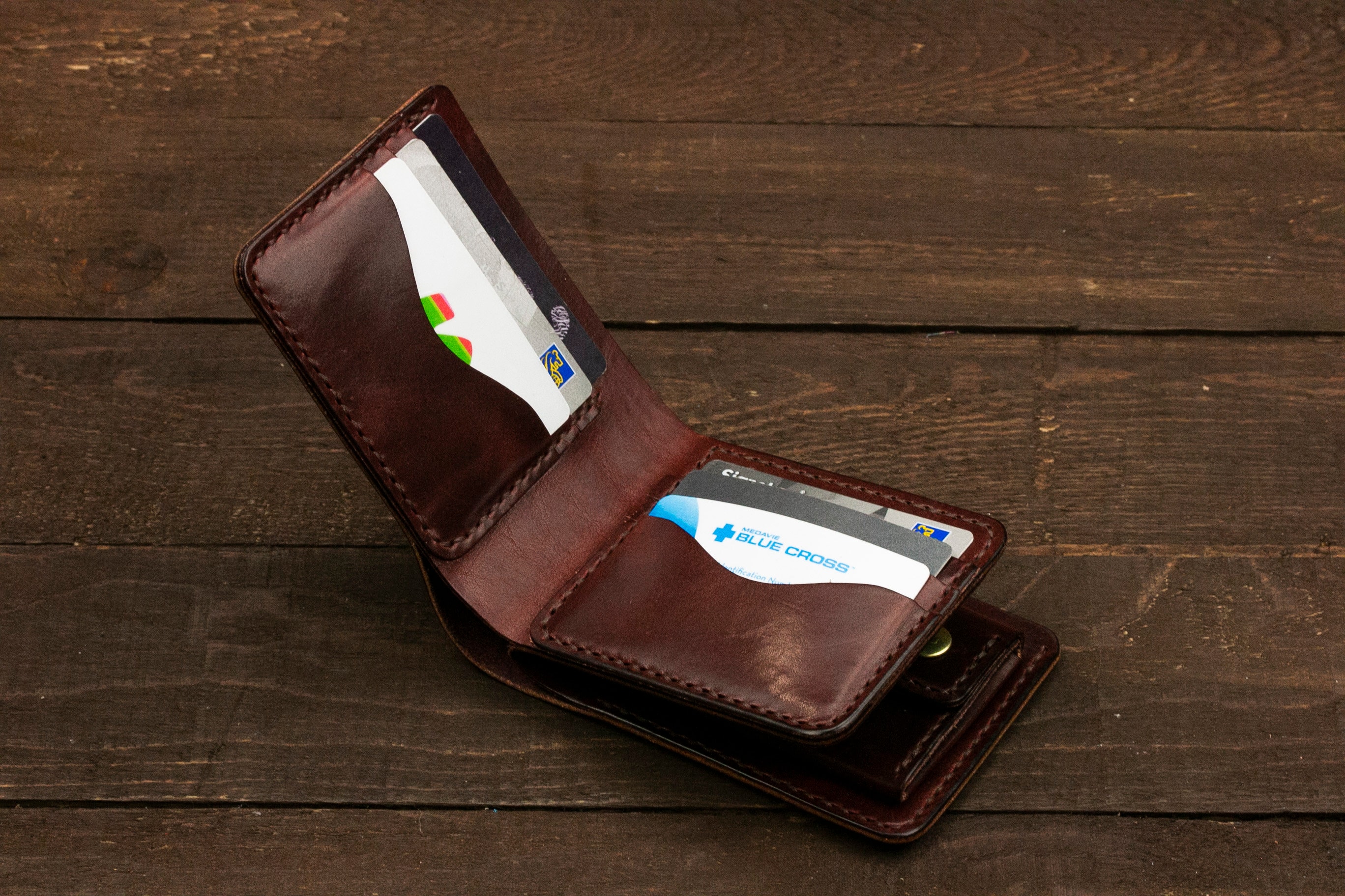 Leather Bifold Wallet Thick Mens Wallet Card Wallet Coin