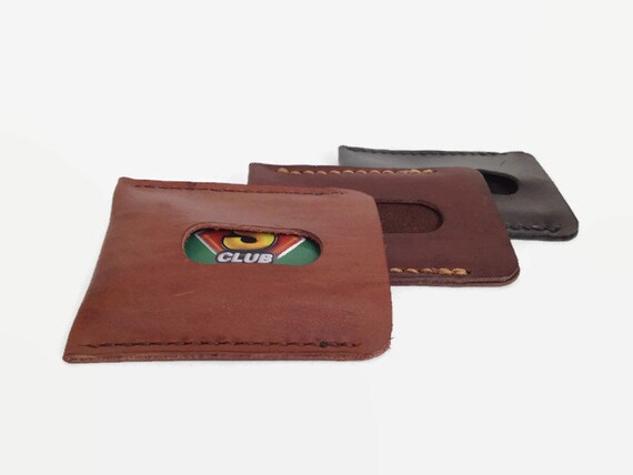 Leather Credit Card Sleeve Leather Business Card Sleeve Black Etsy