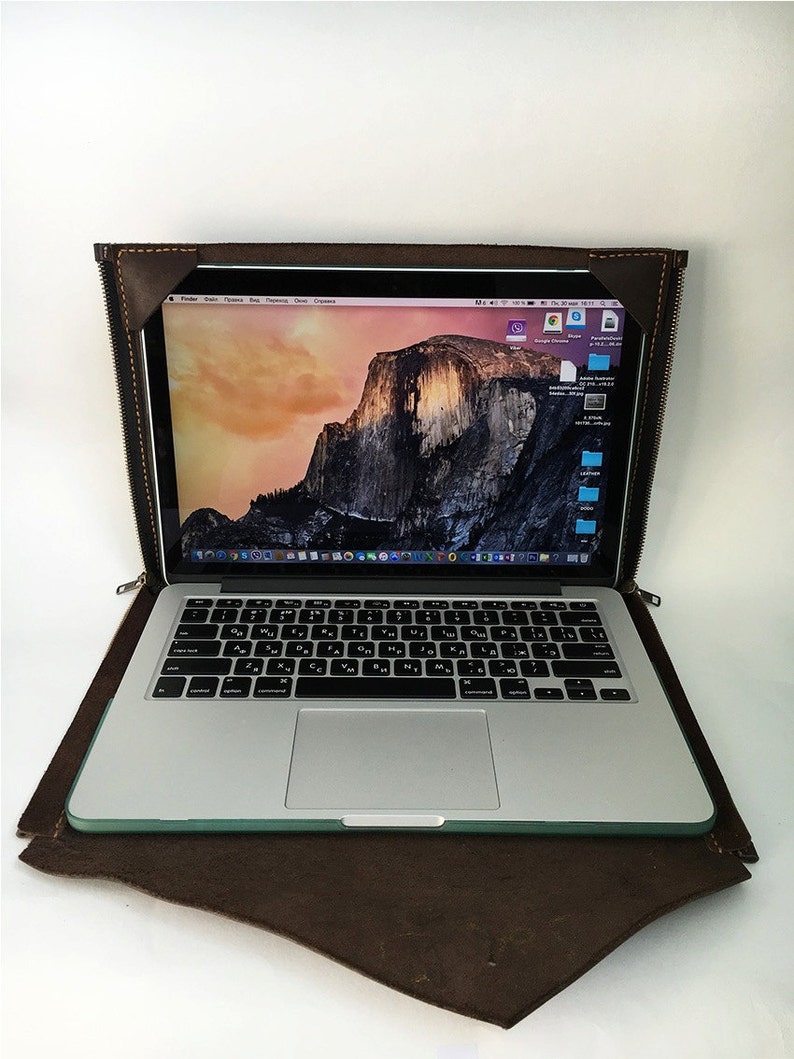 Leather Laptop Case With Charger Case Dell Laptop Case Leather Etsy