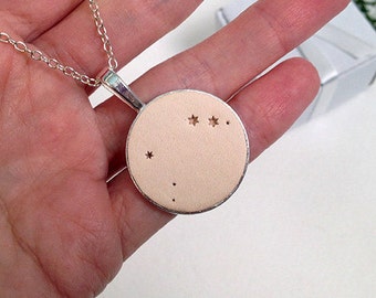 Aries constellation necklace Aries leather necklace Aries zodiac jewelry Aries custom constellation Aries jewelry Horoscope zodiac aries