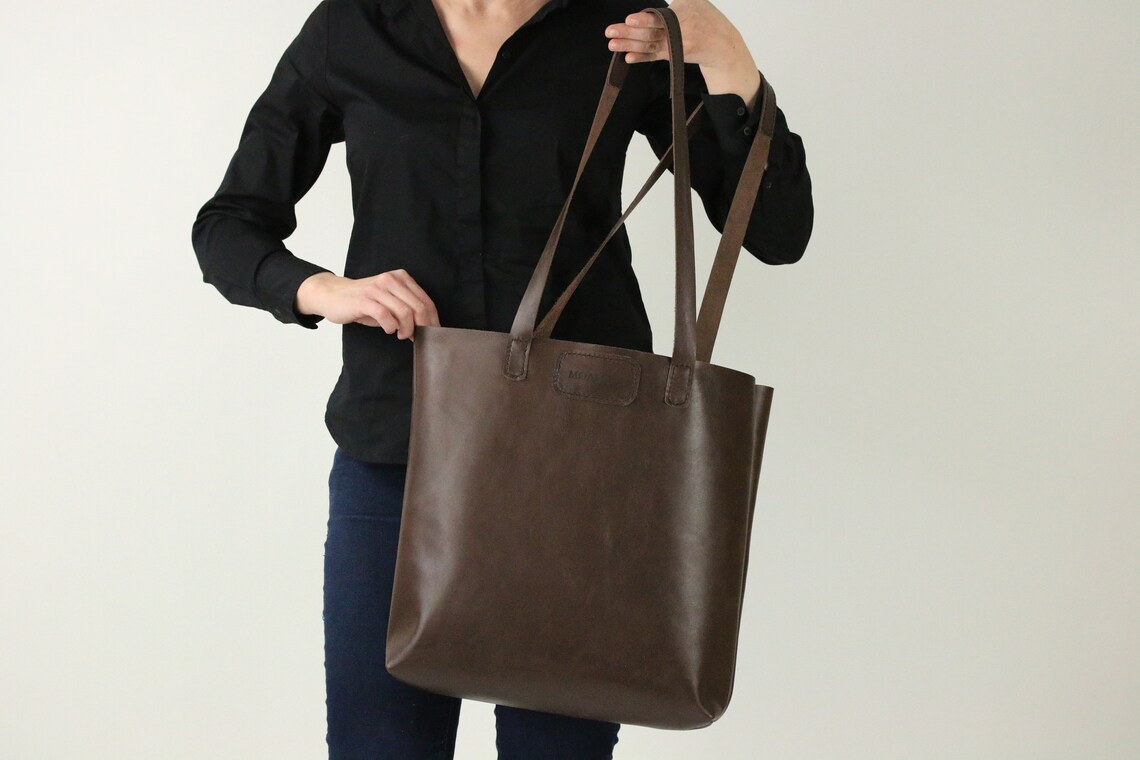 Hand Stitch Leather Tote Bag Large Shopping Tote Bag Natural - Etsy