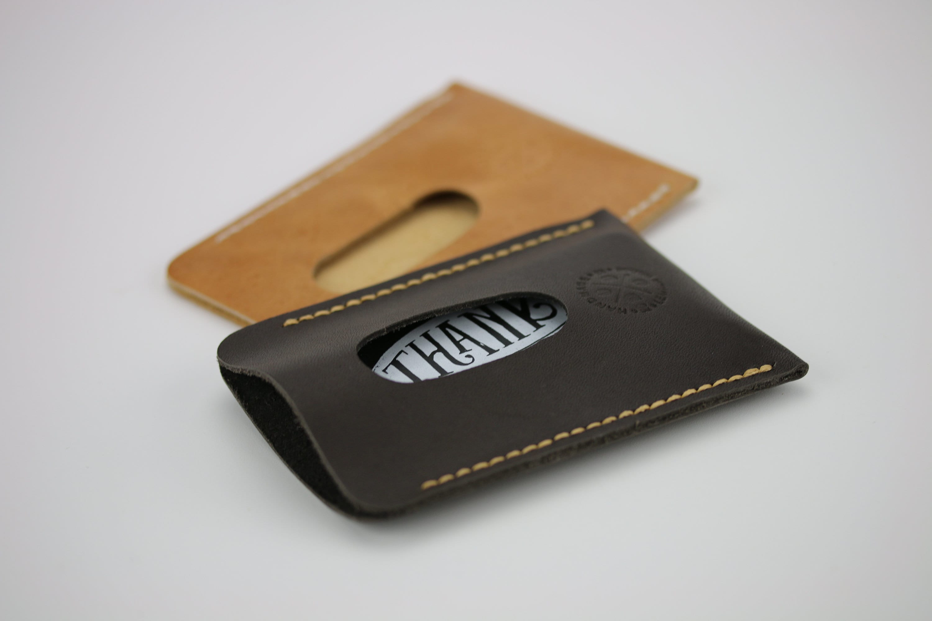 Leather credit card sleeve Leather business card sleeve Black Etsy