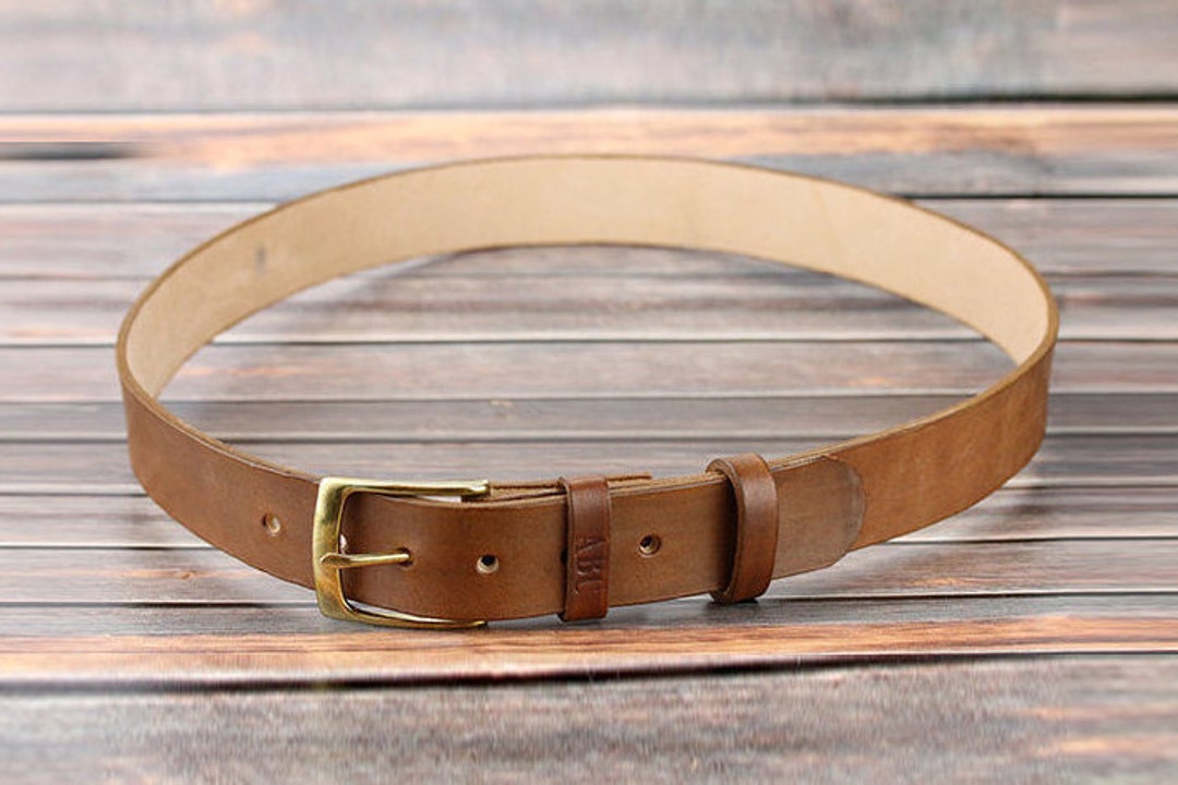 Light Brown Leather Belt Personalized Groomsmen Gift Full Etsy