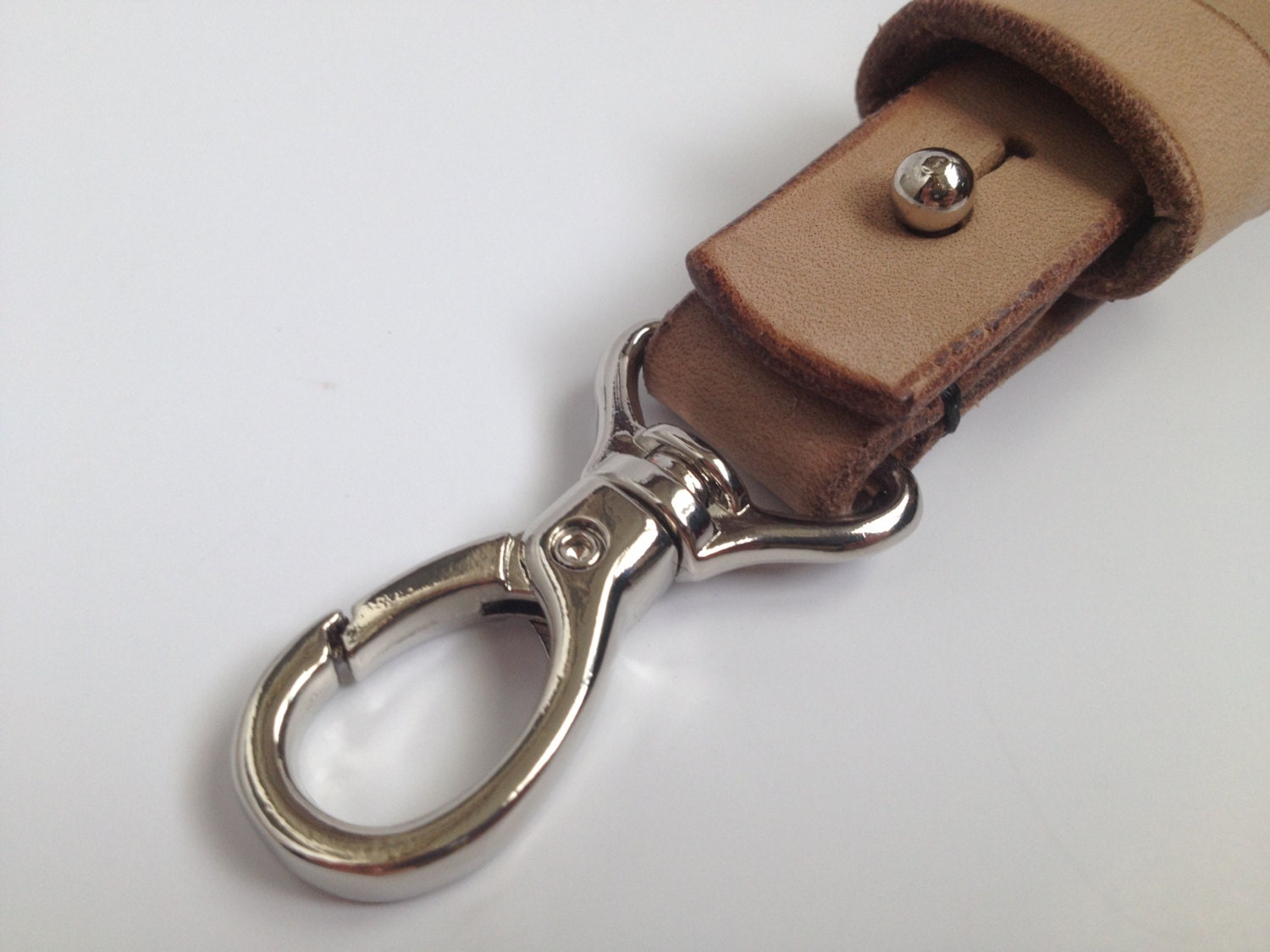 Beige Leather Key Holder Belt Key Chain Leather Belt Snap Ball Etsy UK