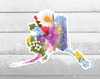 Alaska Wildflower Sticker | Alaskan Flowers Vinyl Sticker | Floral Alaskan Decal Sticker