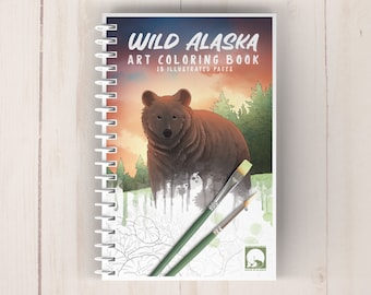 Wild Alaska Coloring Book | Watercolor Art Coloring Book | Multimedia Coloring Pages | DIY Art Book | Artist Coloring Book