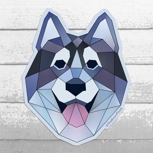 Husky Geometric Sticker | Husky Vinyl Sticker | Geometric Dog Decal