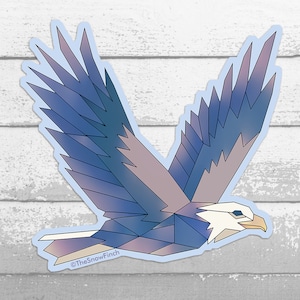 Eagle Geometric Sticker | Bald Eagle Vinyl Sticker | Geometric Animal Decal