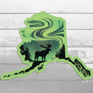 Alaska Aurora Aufkleber | Nordlichter Vinyl Aufkleber | Aurora Borealis Aufkleber