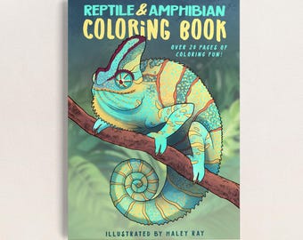 Reptile & Amphibian Coloring Book: Exotic Animal Illustrations
