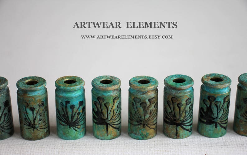 9mm Primitive Findings 40 Art Beads ArtWear Elements .45 Tassel Bead Caps Vintage Fields Primitive Art Shells Primitive Bead Caps