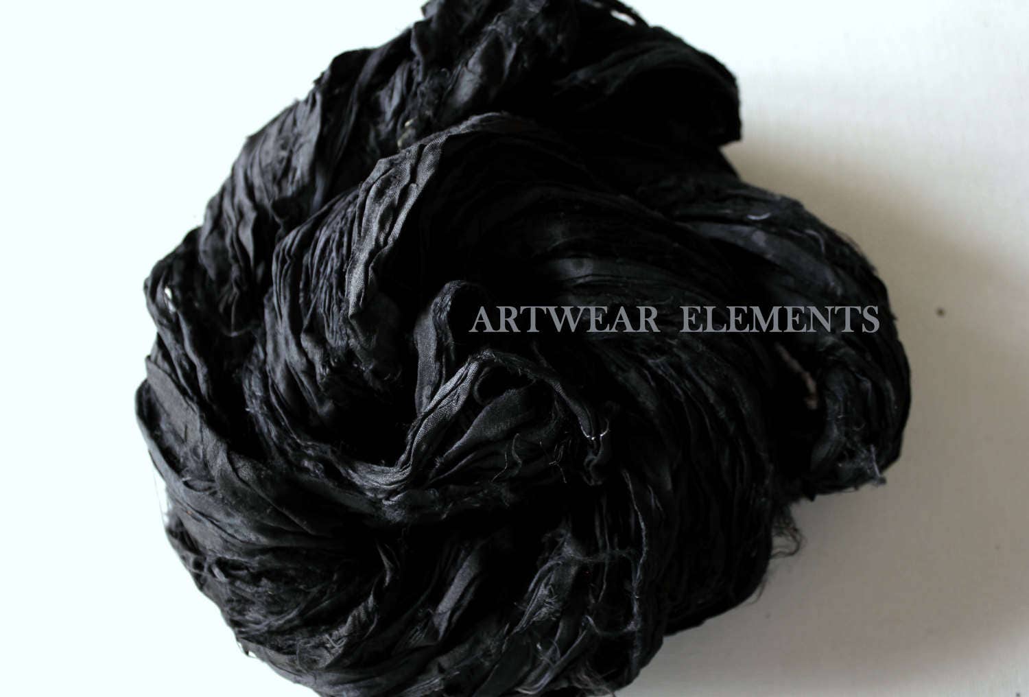 Sari Silk, Art Deco Black, Per 5 Yds, Recycled Sari Silk, Fair Trade,…