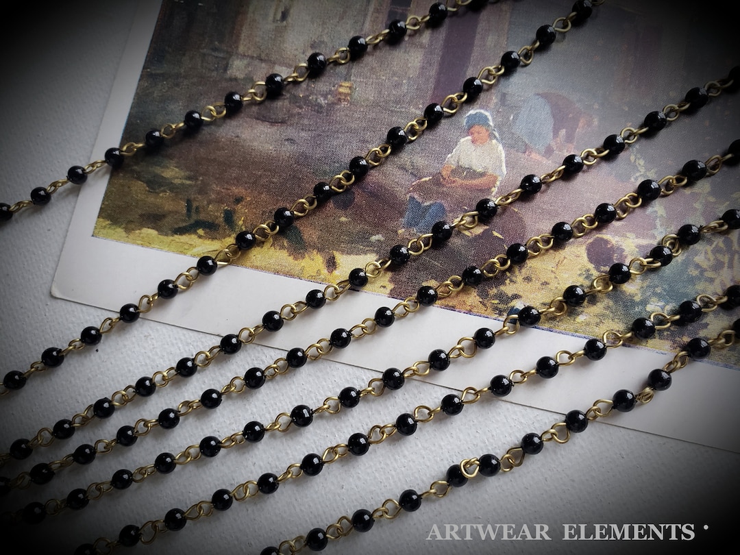 Vintage Bead Chain, per Yard, Necklace Chain, Raw Brass Chain, Jewelry Chain, Tassel Chain, Bulk