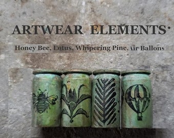 Primitive ArtWear Elements® Bead Caps, Variety, Primitive Art Shells, Art Beads, .45, .40, 9mm Primitive Findings, Tassel Bead Caps