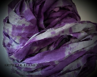 NEW! Hand Dyed Sari Silk, Gray Berry 2, One Of A Kind Limited, 5 Yards,  Art Sari Silk Hand Dyed By ArtWear Elements®