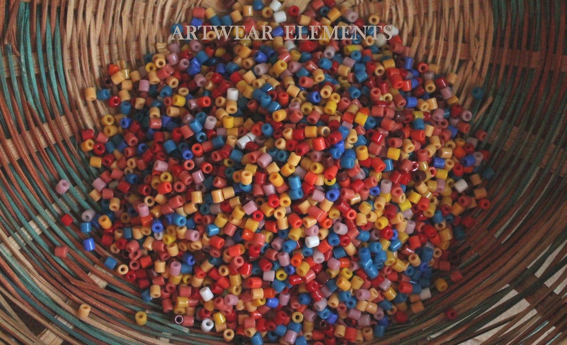 Multicolored Glass Crow Beads Vintage Glass Beads 4.5mm Etsy