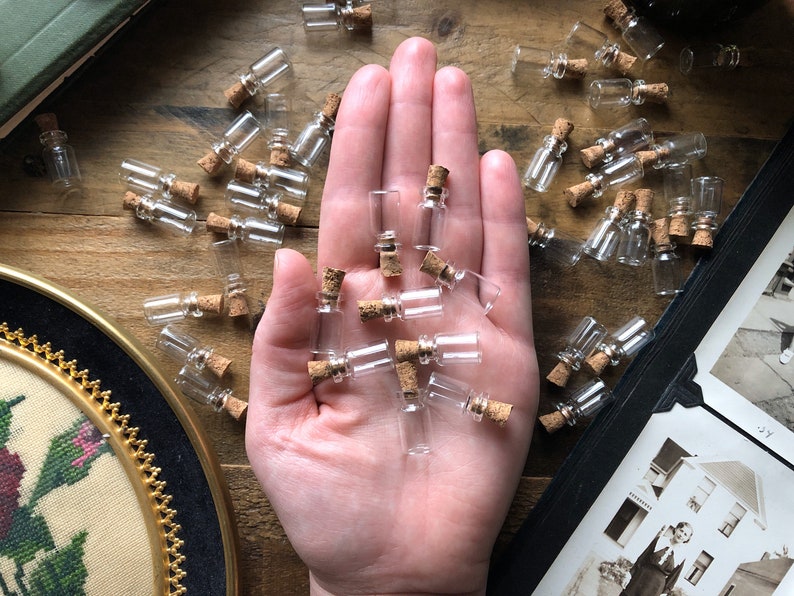 50 Tiny Glass Vials With Cork Stoppers 0.5 Ml of Etsy