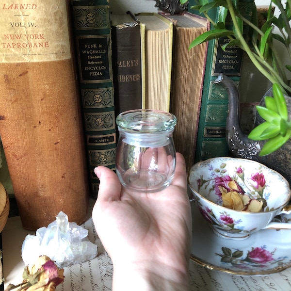 2 oz. Clear Glass Apothecary Jar | Curio Display Jar| Glass Bottle for Herbs | Spell Jar | Herb Jar | Altar Supply | Empty Spell Bottles