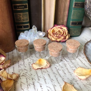 15 Glass Vials With Cork Stoppers (5 ml) |Cabinet Of Curiosities| Spell Bottle| Charm Bottle| Herb Collection|Spell Vial|Protection Bottle|