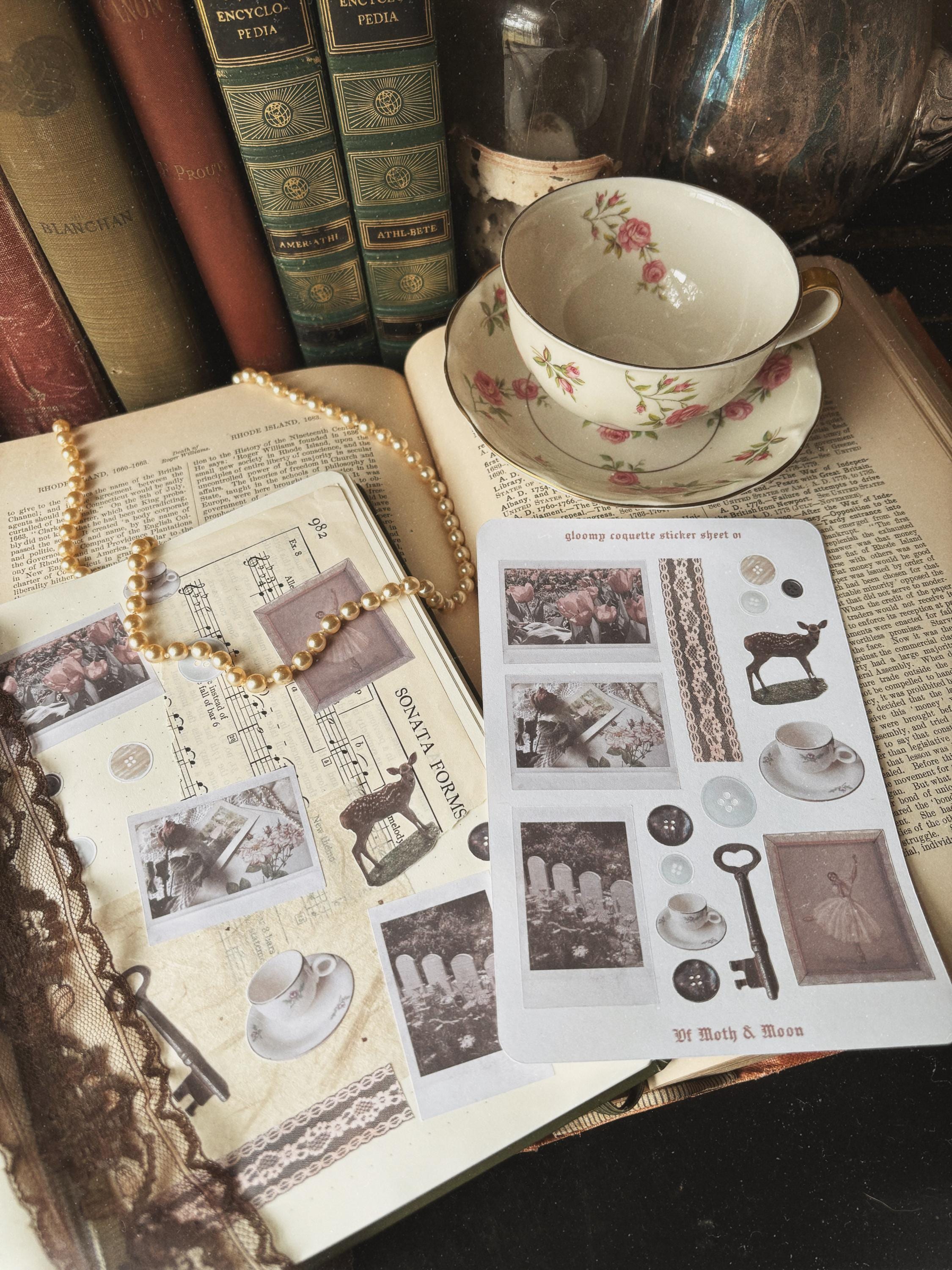Gloomy Coquette Photo Sticker Sheet | Journaling Stickers | Creative ...