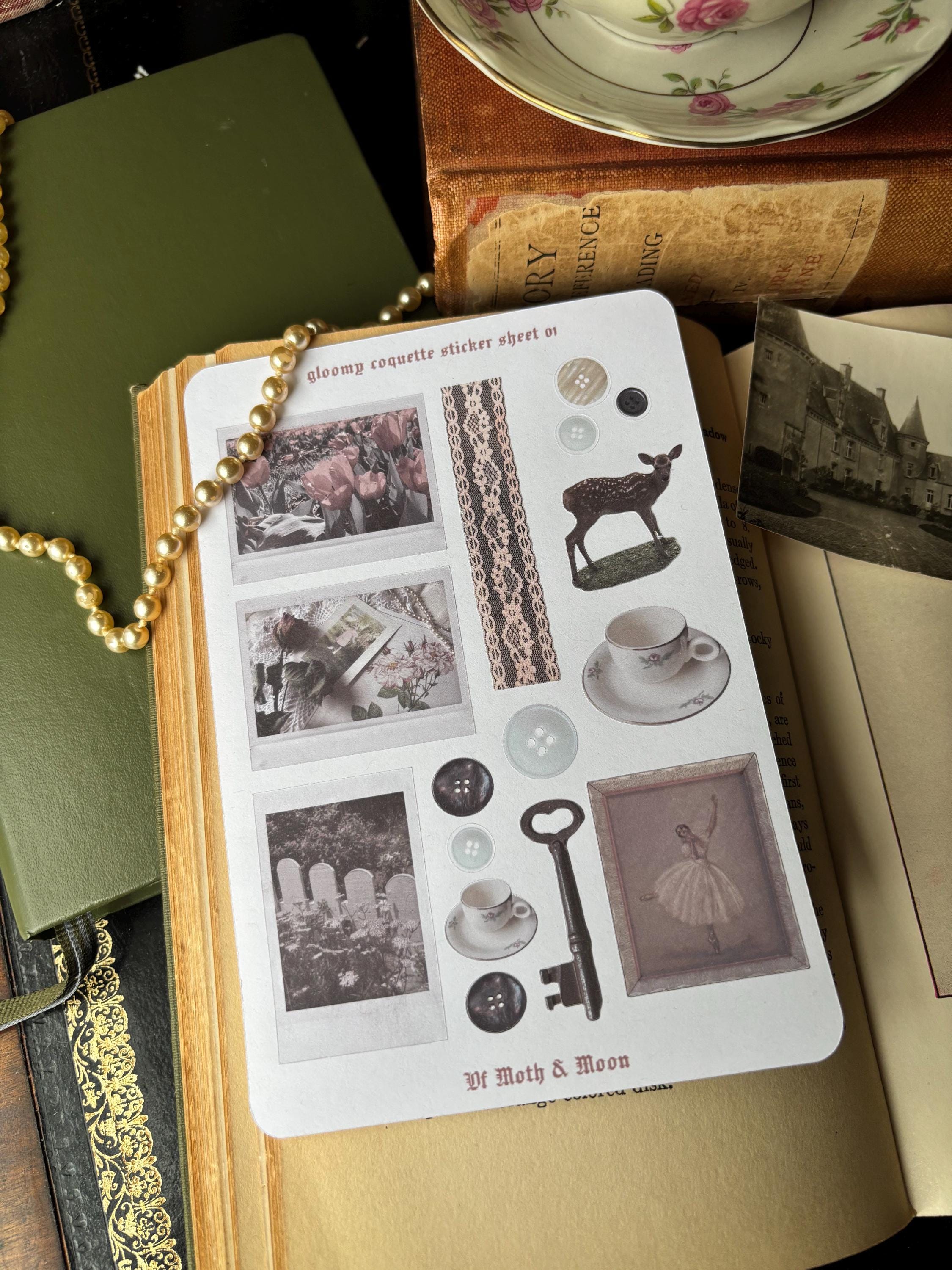 Gloomy Coquette Photo Sticker Sheet | Journaling Stickers | Creative ...