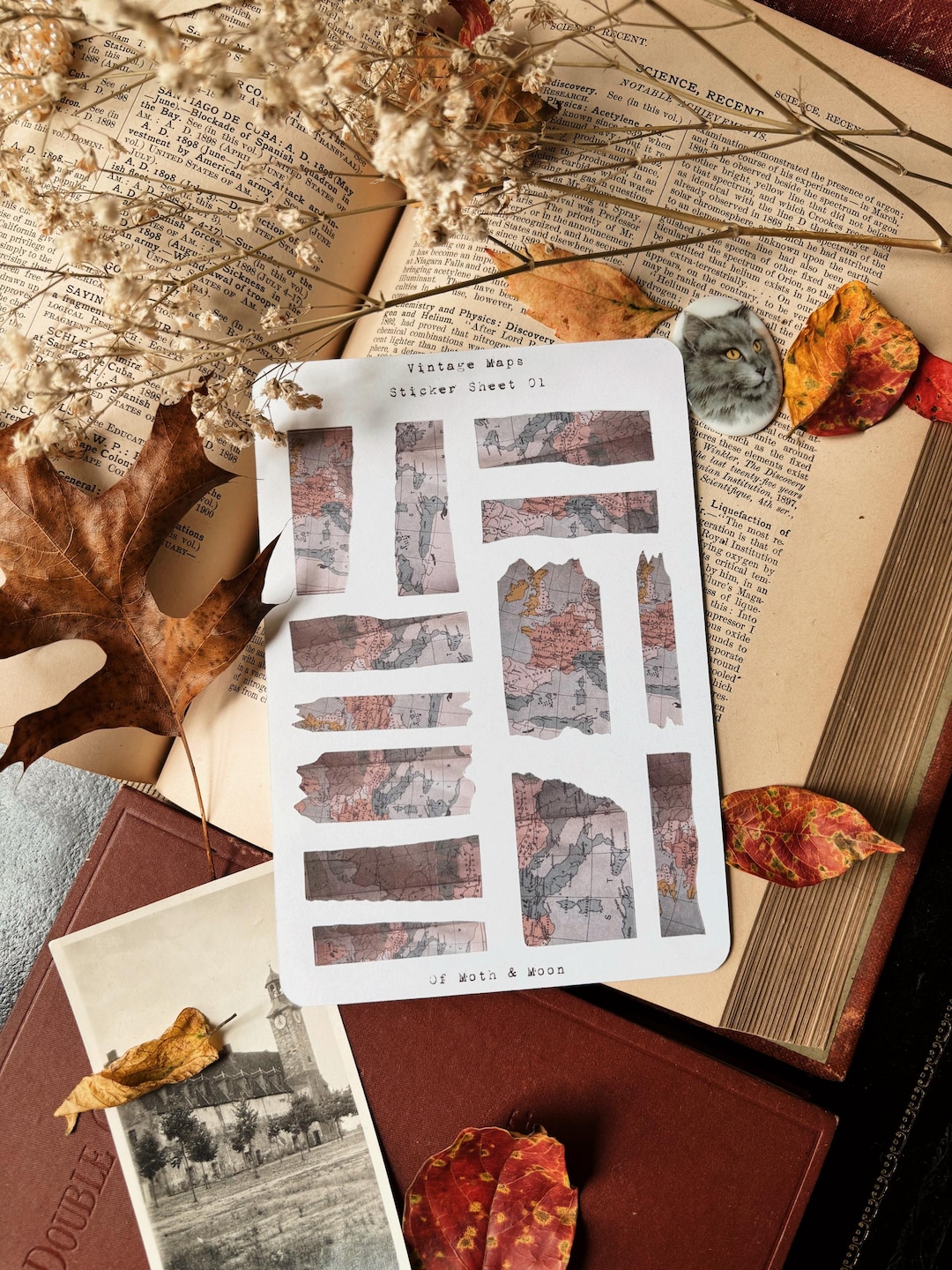 Journal Sticker Map Vintage Maps Sticker Sheet 01 | Journaling | Snail Mail | Scrapbooking ...