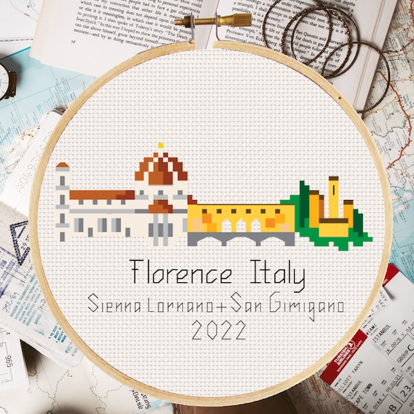 Florence Italy - Cross Stitch Pattern (Digital Format - PDF) Firenze