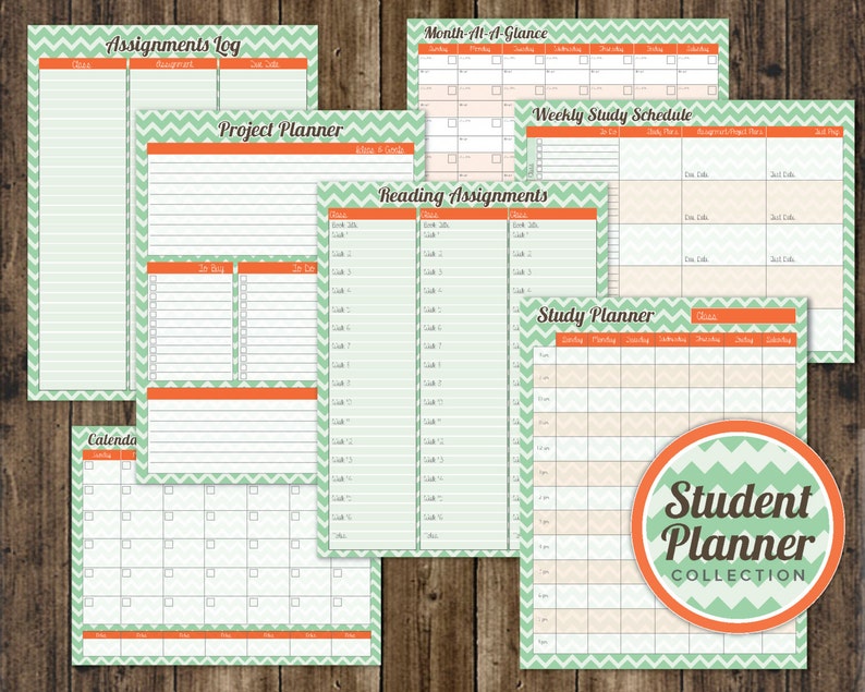 Student Planner Collection Etsy