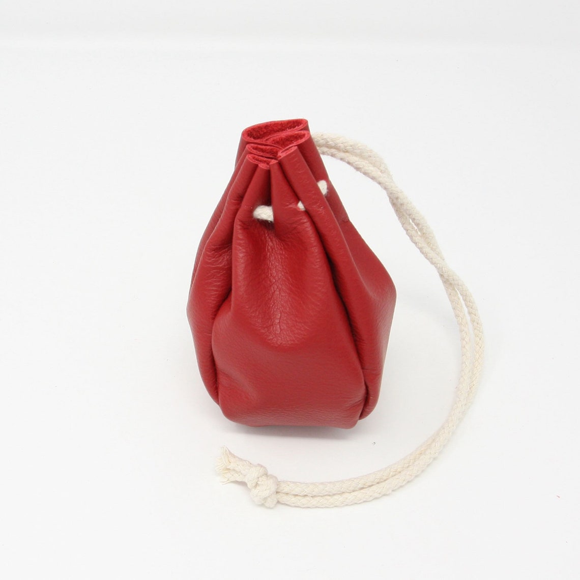 Soft Leather Drawstring Pouch Choice of Red Brown or Green - Etsy