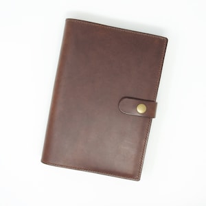 Couverture de journal en cuir cousue à la main ; pour journal A5 (inclus)
