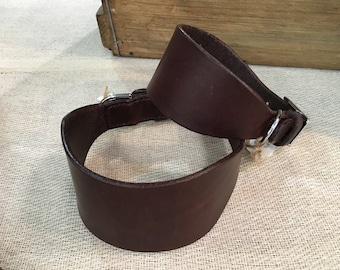 Traditional hand-stitched leather greyhound / hound collar