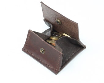Fold out square coin purse - choice of brown or black