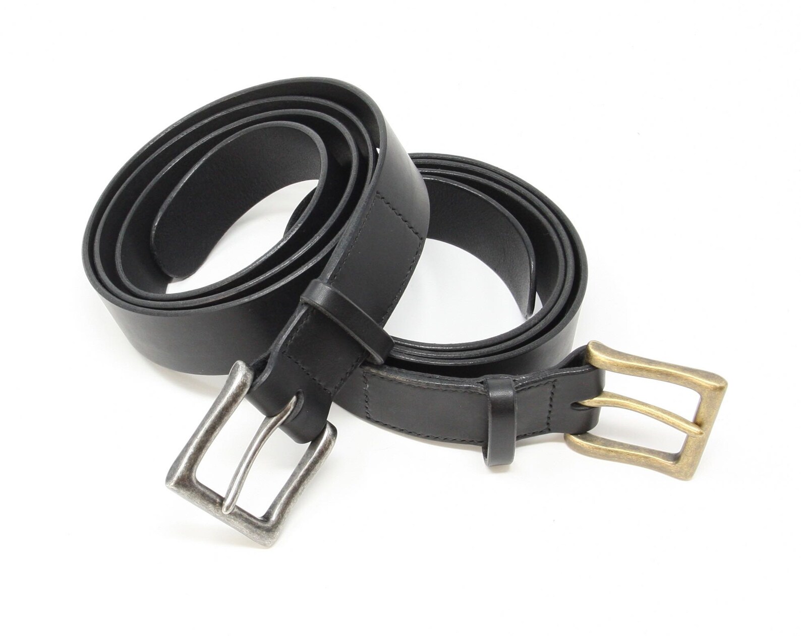 Black Italian Leather Belt 1.5 38mm Wide Unisex Etsy