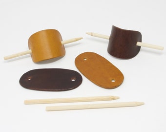 Handmade Leather Hair Barrette Slide - Brown or Tan