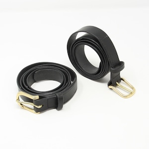 イタリアンレザー　ペイントベルト　ブラック BARNS OUTFITTERS】SQUARE BUCKLE TOCHIGI LEATHER BELT ”BLACK