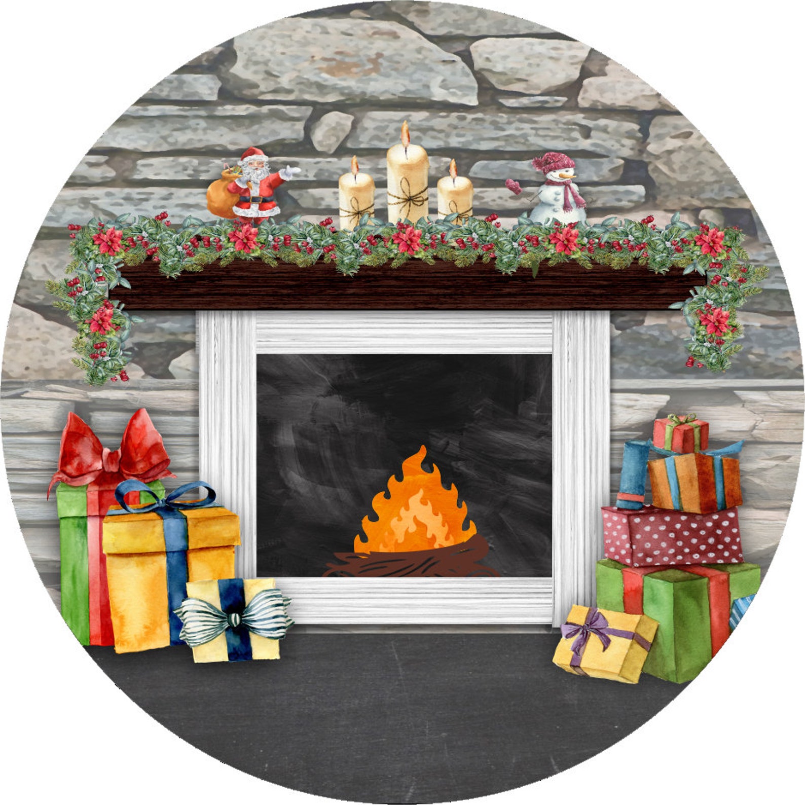 Personalized Fireplace Stocking Ornament Christmas Ornaments Etsy