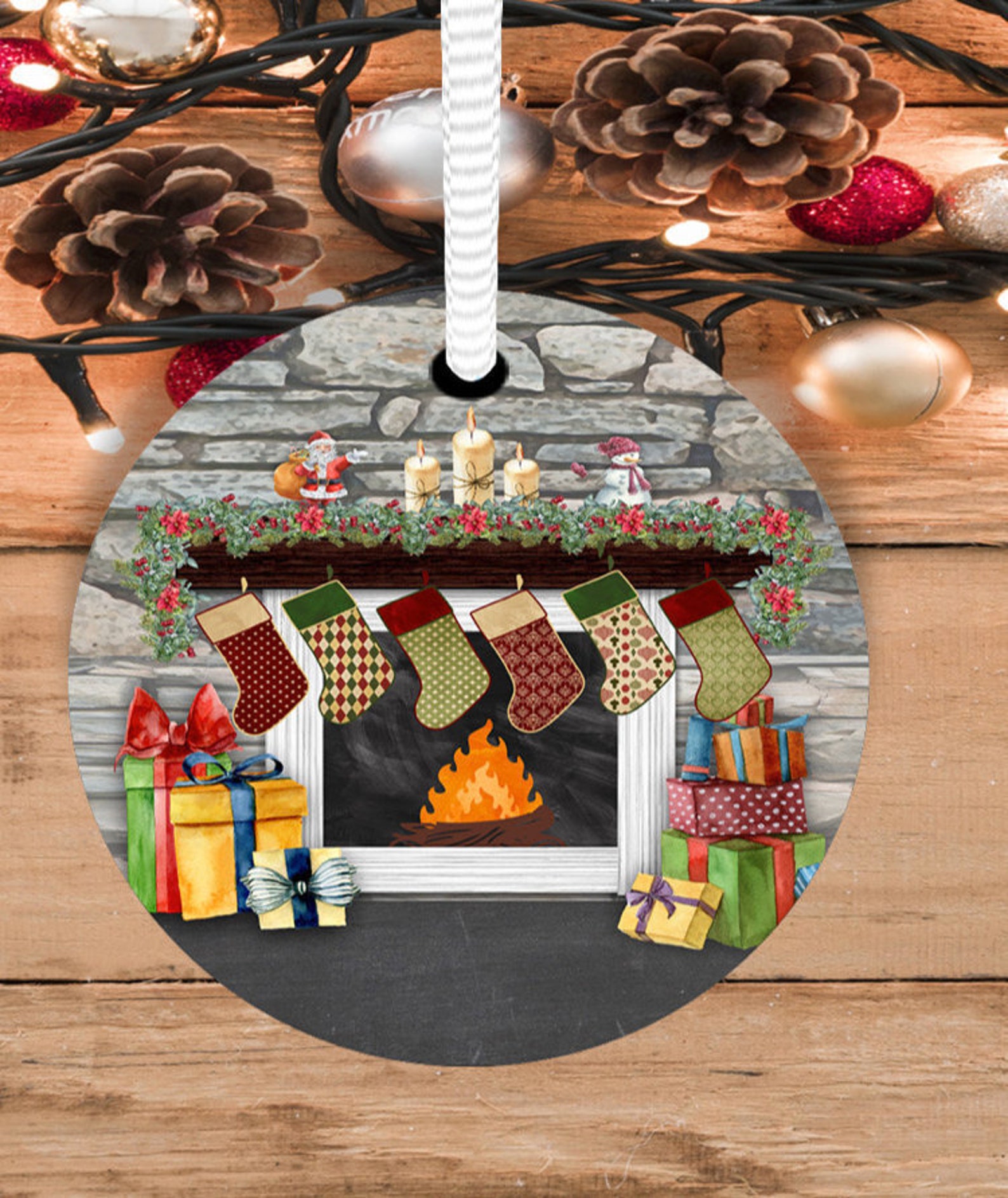 Personalized Fireplace Stocking Ornament Christmas Ornaments  Etsy