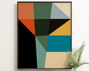 Abstract Geometric Mid Century Colourway Print - Title: MCM09