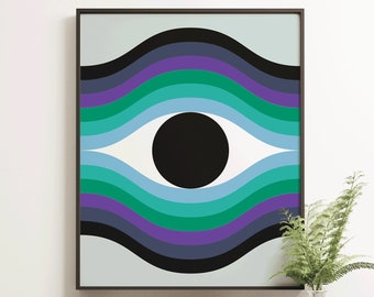 The Beholder - Retro Geometric Art Print