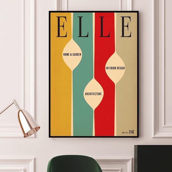 1950er Jahre Stil Mid Century Moderner Druck