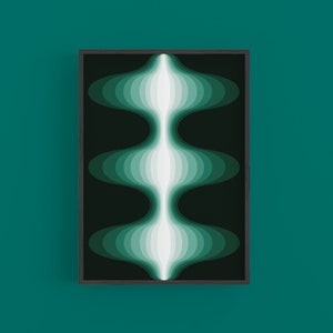Nebula - Green Retro Art Print
