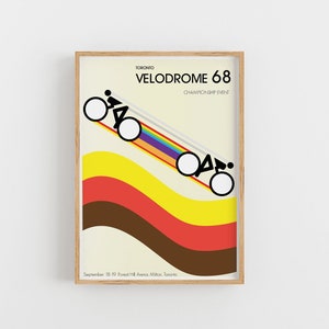 Velódromo - Póster de ciclismo de estilo retro