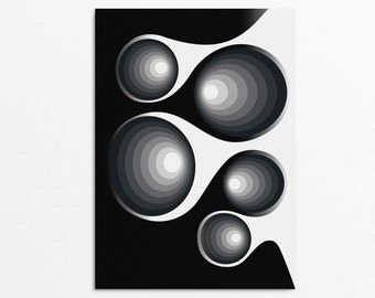 Lunar Observer - Retro OpArt Print