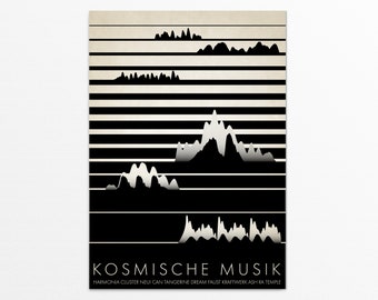 Kosmische Musik - Retro 70s Rock Music Poster