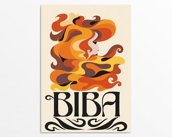 BIBA Retro Art Nouveau Print