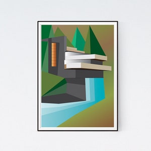 Fallingwater - Architecture Illustration Print